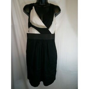 New York & Company Dress Sheath Sleeveless Party Cocktail Black‎ White M